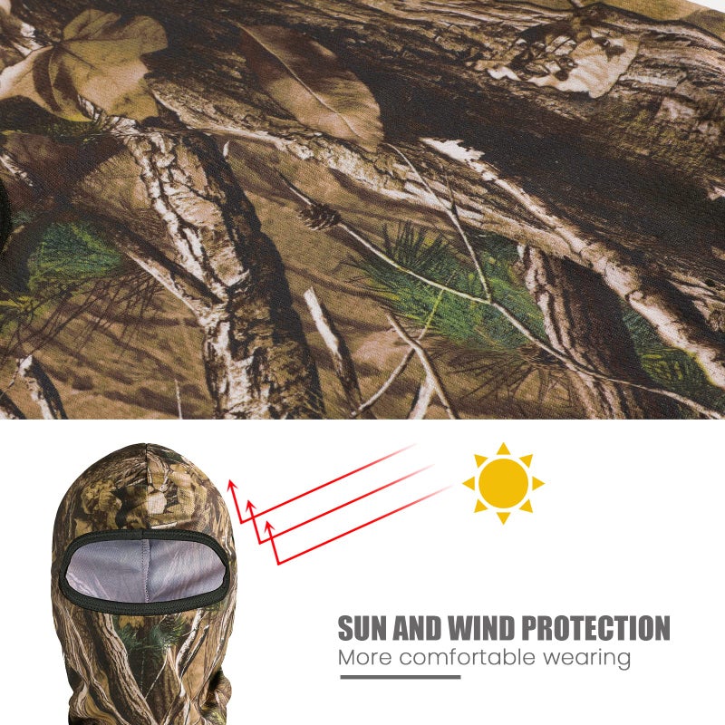 TAGVO Hunting Balaclava Face Mask, Windproof Camouflage Balaclava Tactical Hood Headwear, Helmets Liner for Adults Women and Men Elastic Universal Size - Image 4